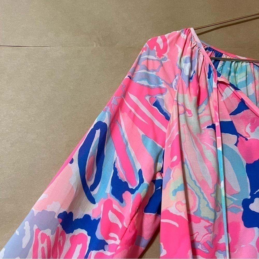 Lilly Pulitzer | Willa Top Playa Hermosa Floral Popover Blouse Size S - Picture 5 of 14